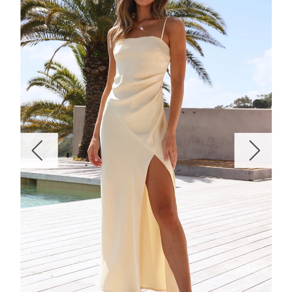 Billy J Yellow Illana Bridesmaid Dress with Slit